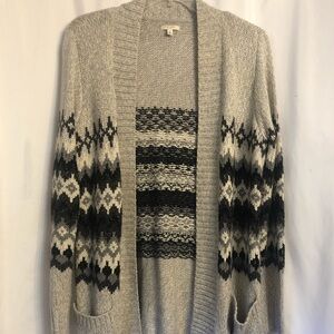 Sonoma open front argyle sweater with pock…